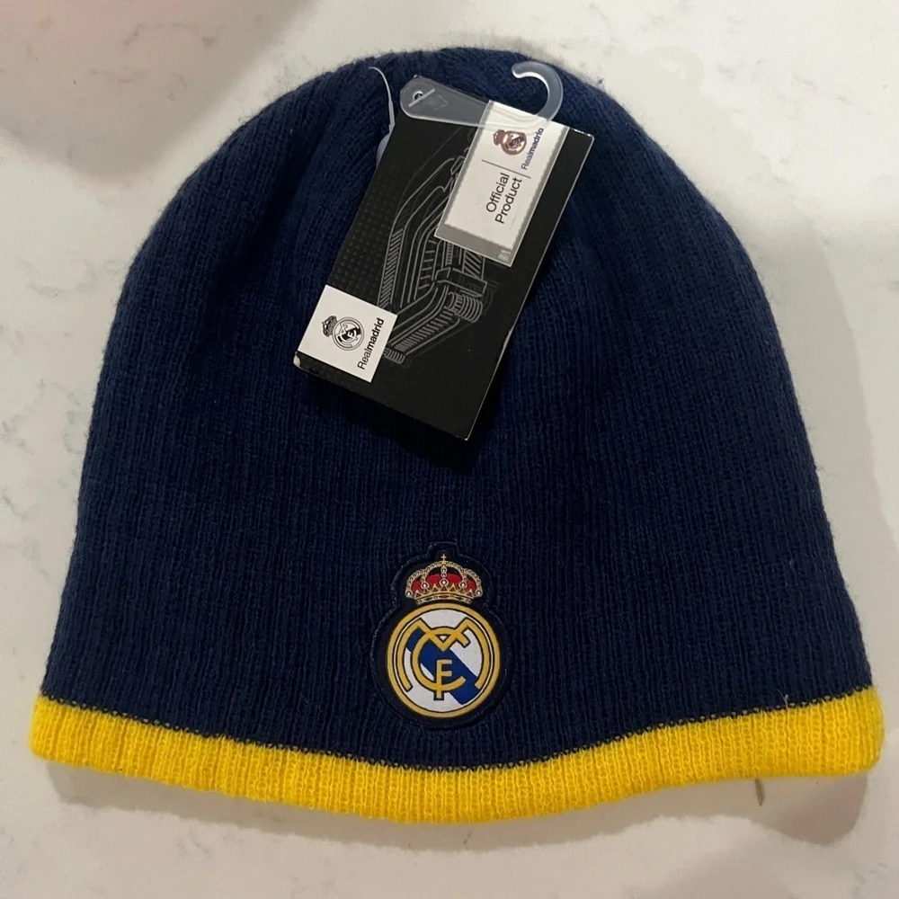Real Madrid Blue and Yellow Knit Hats